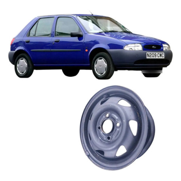 Roda Avulsa Aro 13 4 Furos Ford Fiesta 1997 078005 Original  Preto