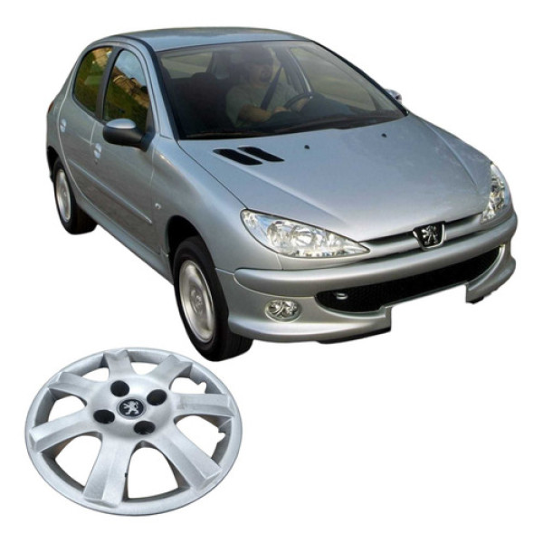 Calota Roda Aro Peugeot 206 207 2008 1.4 4p Sensation Prateado