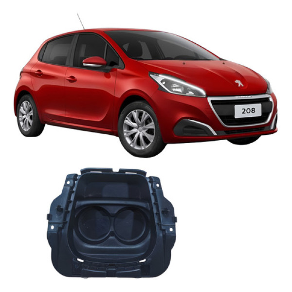 Porta Copos Console Central Peugeot 208 2019 9678475777 Prata