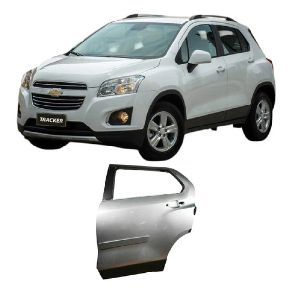 Porta Traseira Esquerda Chevrolet Tracker 2015 1.8 Original Traseira Esquerdo Prateado