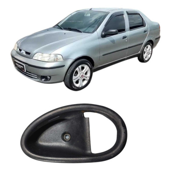 Acabamento Maçaneta Traseira Esquerda Fiat Siena 2006  Preto