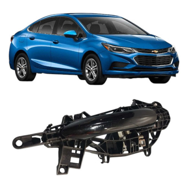 Maçaneta Externa Traseira Esquerda Chevrolet Cruze 2017 2018 Preto Traseira