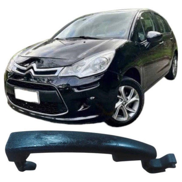 Maçaneta Externa Dianteira Esquerda Citroën C3 2013 Original Preto Dianteira
