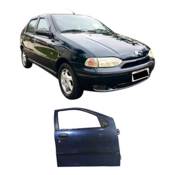 Porta Dianteira Direita Fiat Palio 1997 4p Original Dianteira Direita Azul-turquesa