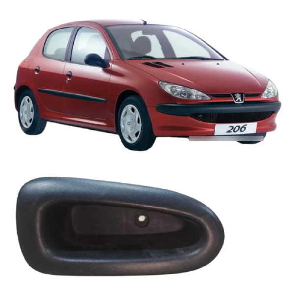 Moldura Puxador Dianteiro Direito Peugeot 206 2008 962932597 Preto