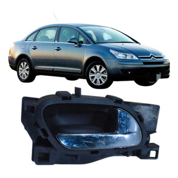 Maçaneta Interna Dianteira Direita Citroën C4 2008 9643531 Preto Dianteira