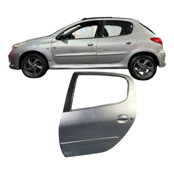 Porta Traseira Esquerda Cinza Peugeot 207 1.4 2009 Original Traseira Esquerda Cinza