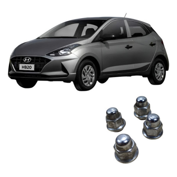 Jogo 4 Porcas Roda Hyundai Hb20 2021