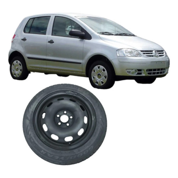 Roda Ferro Aro 15 5 Furos Fox 1.6 2007 Original  Preto