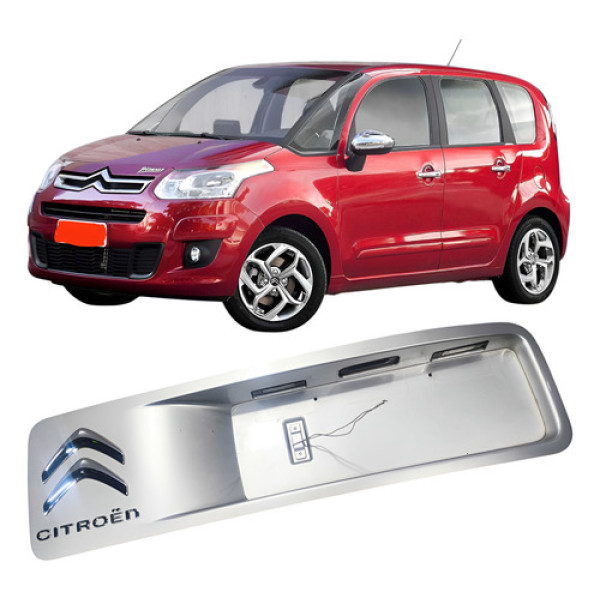 Moldura Suporte Placa Traseira Citroen C3 Picasso 2014 Preto