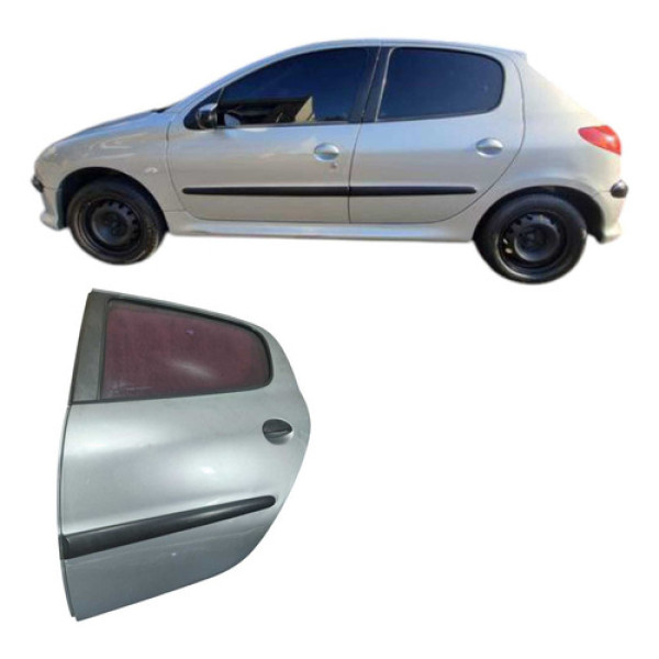 Porta Traseira Esquerda Peugeot 206 2008 1.4 4p Sensation Traseira Esquerda Prateado