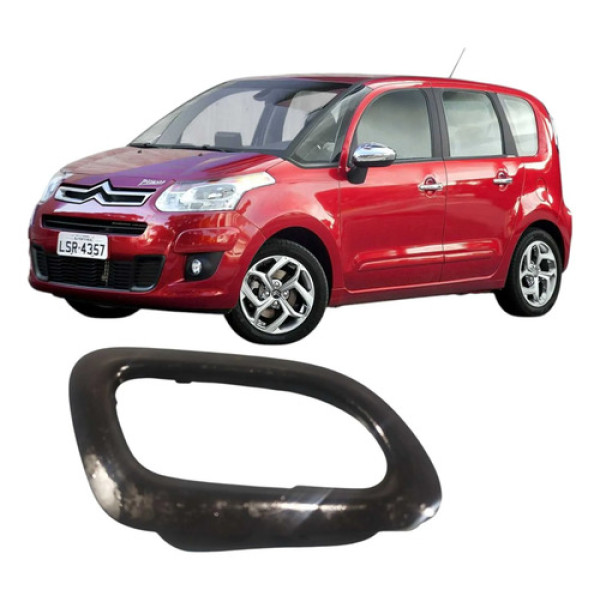Moldura Maçaneta Interna Traseira Direita C3 Picasso 2014 Preto Traseira