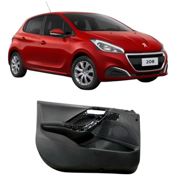 Forro Porta Dianteira Esquerda Peugeot 208 2019 1.2 9965543 Preto Listras