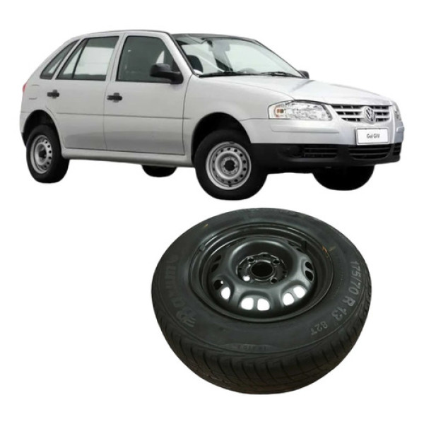 Pneu Roda Aro 13 4 Furos Gol 2009 1.0 Original 175/70 R13  Preto