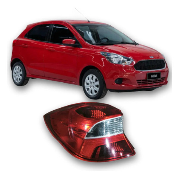 Lanterna Traseira Esquerda Ford Ka 2019 1.0 3c Original Esquerdo/motorista Vermelho