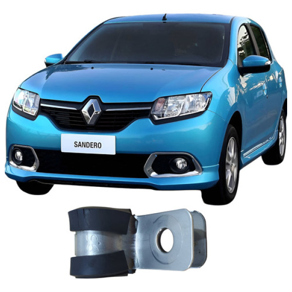 Abraçadeira Emborrachada Presilha Cabo Renault Sandero 2017 Prata
