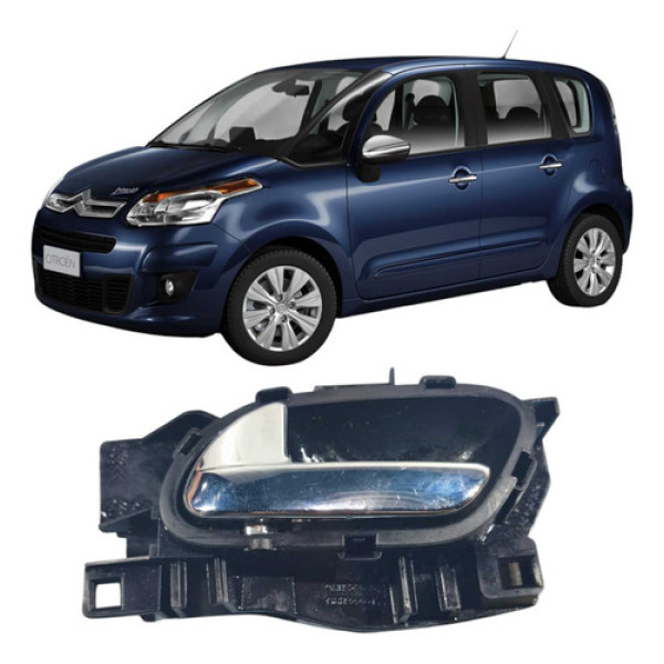 Maçaneta Dianteira Esquerda Citroen C3 Picasso 9683446177 Preto Dianteira