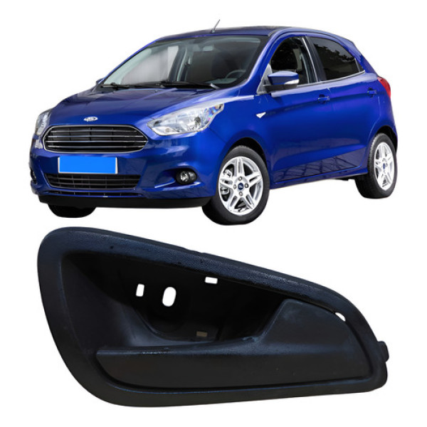 Maçaneta Interna Direito Dianteiro Ford Ka 2018 E3b5-a Preto Preto Dianteira/traseira