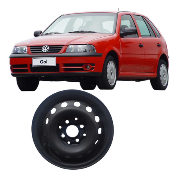 Roda De Ferro Aro 13 4 Furos Volkswagen Gol 377601025 Preto