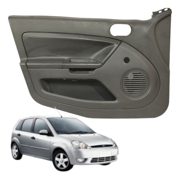 Forro Porta Dianteiro Esquerdo Ford Fiesta 1.0 4p 2003a 2011 Cinza