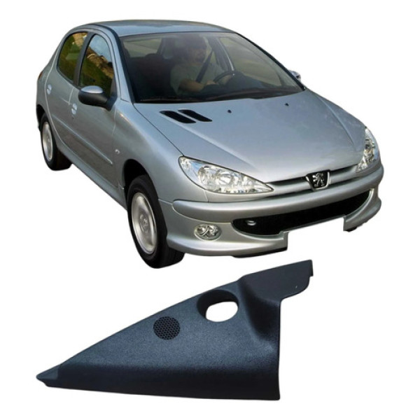 Moldura Retrovisor Esquerdo Peugeot 206 2008 9624639977 Prateado