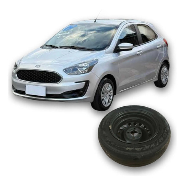 Pneu Roda Aro 14 4 Furos Ford Ka 2019 1.0 3c Original Prateado