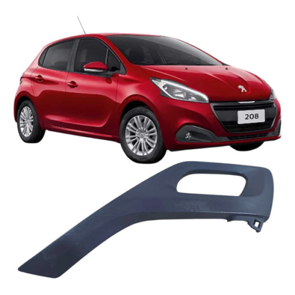 Moldura Maçaneta Interna Dianteira Esquerda Peugeot 208 2019 Preto Dianteira