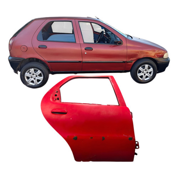 Porta Traseira Direito Fiat Palio 1997-1999 4p  Vermelho Traseira Direito Vermelho