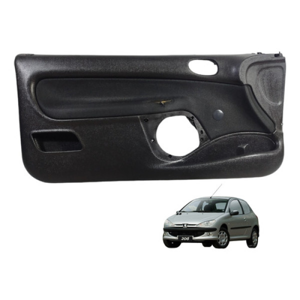 Forro Porta Esquerdo 2p Peugeot 206 207 2000 A 2010 - Preto Preto