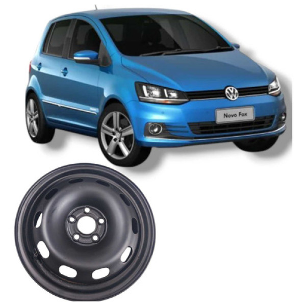 Roda De Ferro Aro 15 Volkswagen Fox 1.0 5 Furos 6jx15h2 Preto