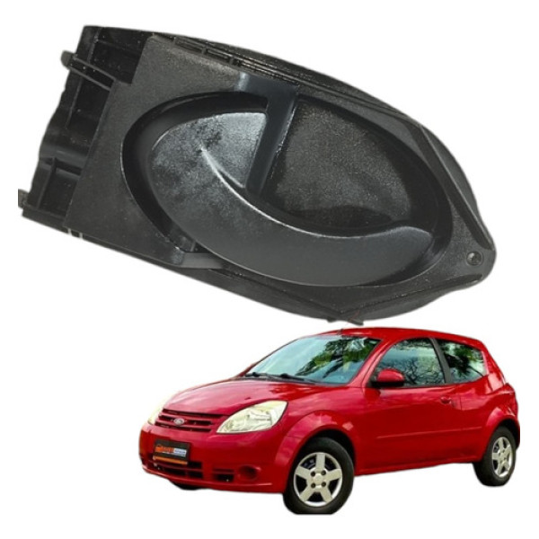Maçaneta Interna Dianteira Esquerda Ka 1.0 Flex 2p 2007a2009 Preto Dianteira