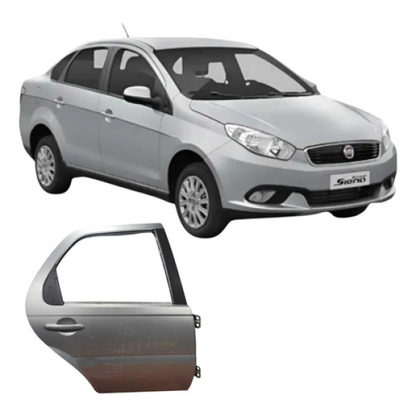 Porta Traseira Direita Fiat Siena 1.0 2013 Original Traseira Direito Prata