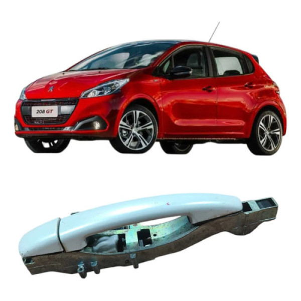 Maçaneta Externa Traseira Direit Peugeot 208 2017 9801119180 Branco Traseira