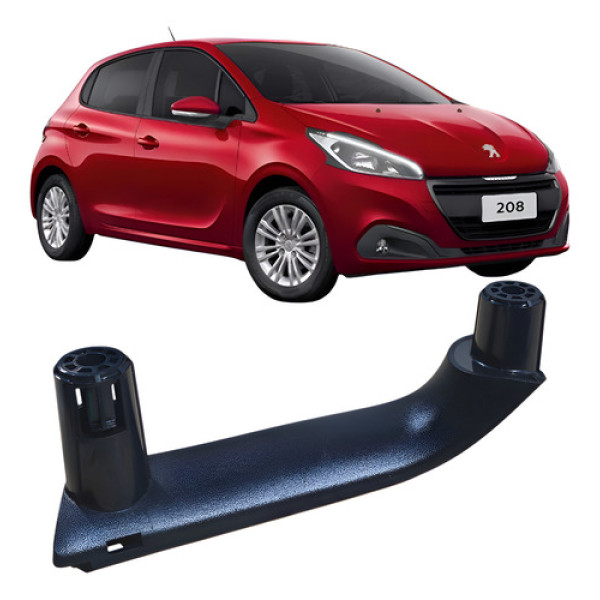 Suporte Puxador Interno Traseiro Esquerdo Peugeot 208 2019  Prata