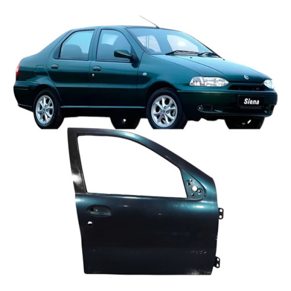Porta Dianteira Direito Verde Fiat Siena Elx 2000 4 Portas  Dianteira Direito Verde-escuro