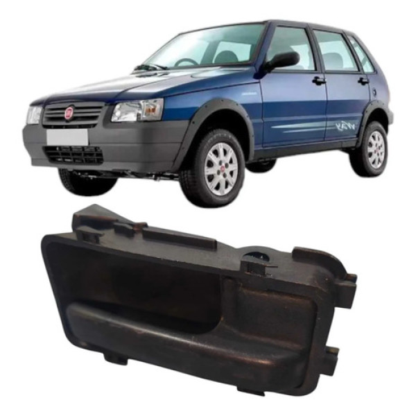 Maçaneta Interna Traseira Direita Fiat Uno Mille 2005 Preto Traseira