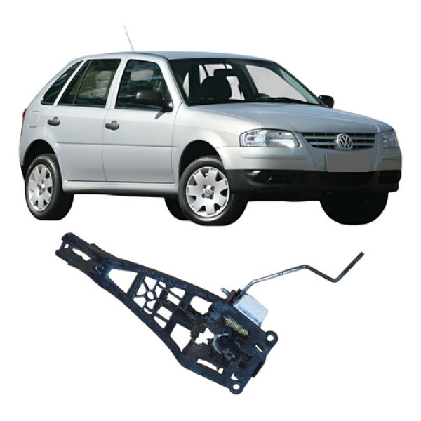 Suporte Maçaneta Dianteira Esquerda Volkswagen Gol 2005 Prateado