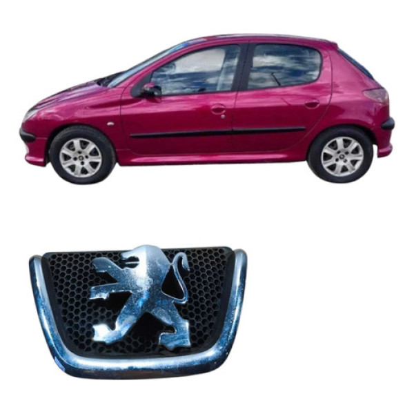 Emblema Grade Dianteira Peugeot 206 2008 9628688677 Prateado