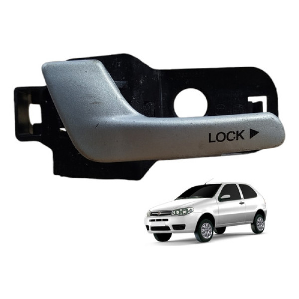 Maçaneta Interna Dianteiro Esquerdo 2p Fiat Palio 2010/2015 Cinza Dianteira