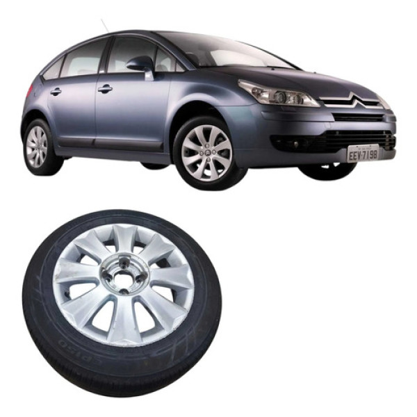 Roda Aro 16 Liga 4 Furos Citroen C3 C4 2009 67812341 Prateado