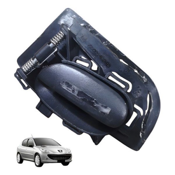 Macaneta Interna Peugeot 207 2003 07 Traseiro Direito Prata Dianteira