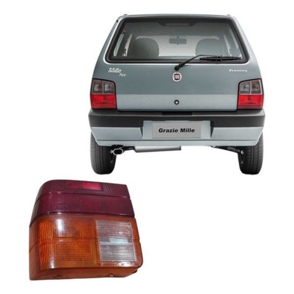 Lente Lanterna Traseira Esquerda Fiat Uno Mille 1.0 2004 Vermelho