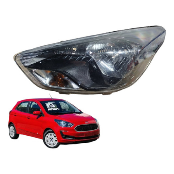 Farol Dianteiro Esquerdo Mascara Negra Ford Ka 2014 A 2018 Esquerdo/motorista