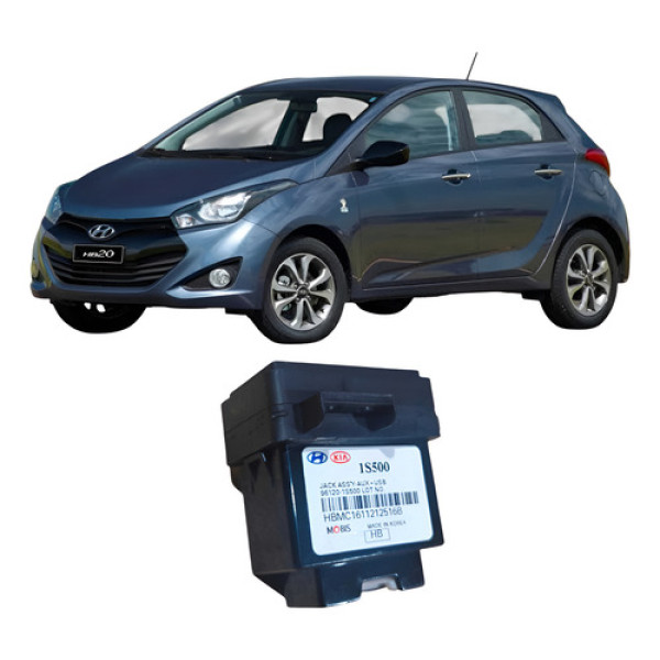 Tomada Usb Aux Hyundai Hb20 1.0 3c 2017 961201s500 Preto