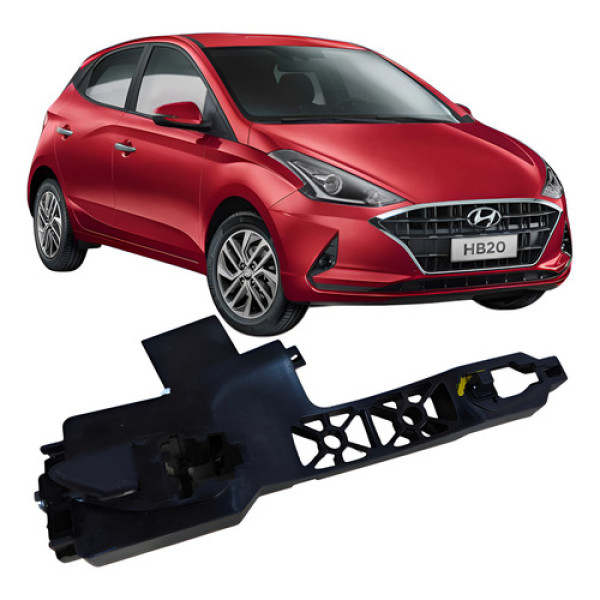 Suporte Maçaneta Externa Traseiro Direito Hyundai Hb20  Dourado Traseira