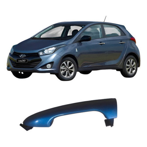 Maçaneta Externa Traseira Esquerdo Azul Hyundai 1.0 3c 2017 Asul Traseira