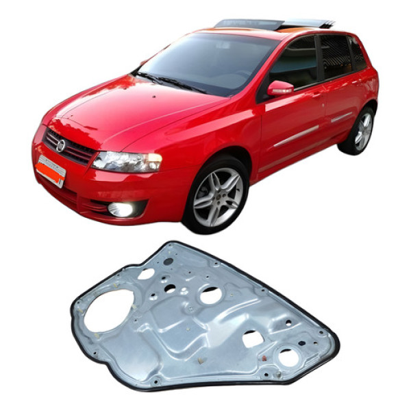Suporte Máquina Vidro Traseiro Esquerdo Fiat Stilo 2009 Vermelho