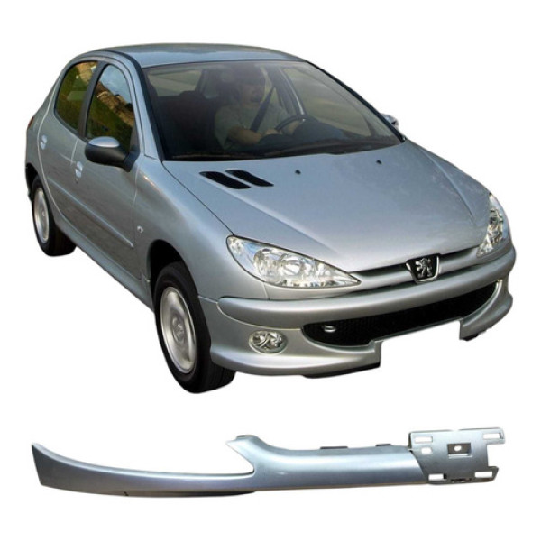 Moldura Direita Parachoque Peugeot 206 2008 9628691377 Prateado