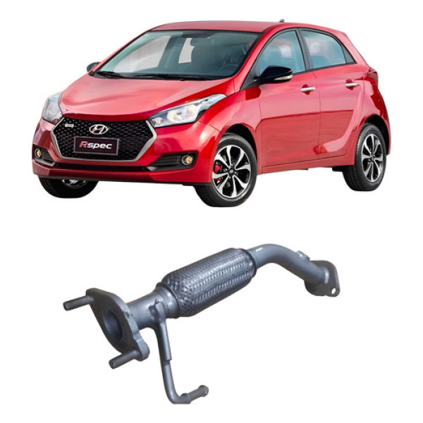 Cano Flexível Escapamento Hyundai Hb20 1.0 3c 2017 Cinza