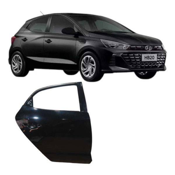 Porta Traseira Direita Hyundai Hb20 1.0 3c 2020 Original Traseira Direito Preto